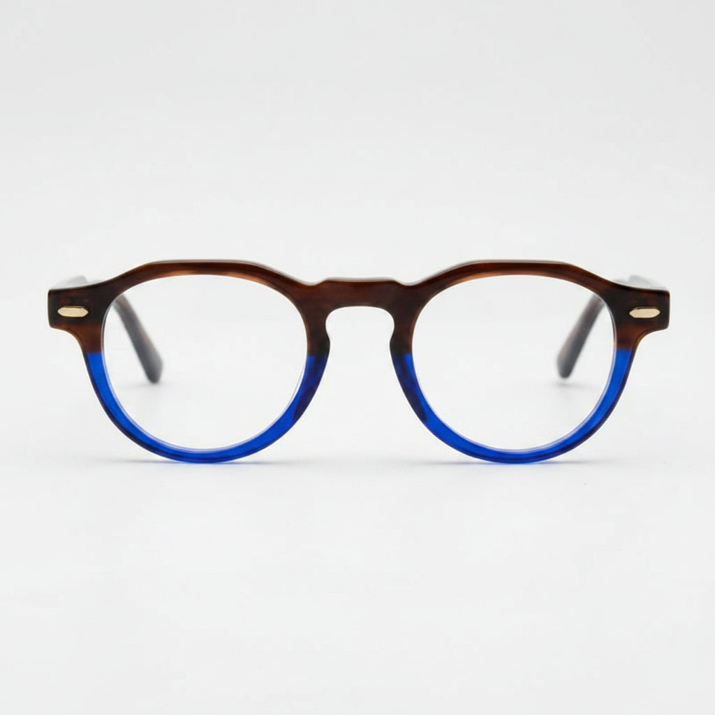 F2719 round acetate men's eyeglasses, front view