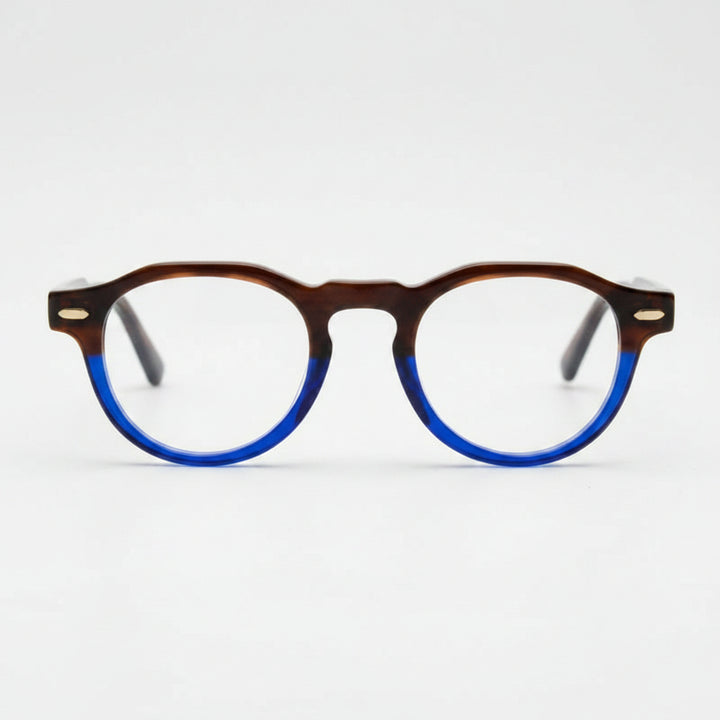 F2719 round acetate men's eyeglasses, front view