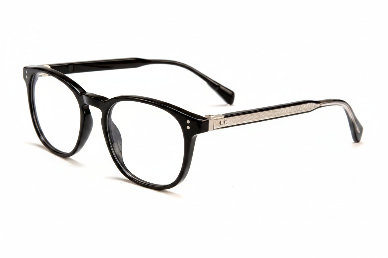 Canmore round acetate unisex eyeglasses, front view