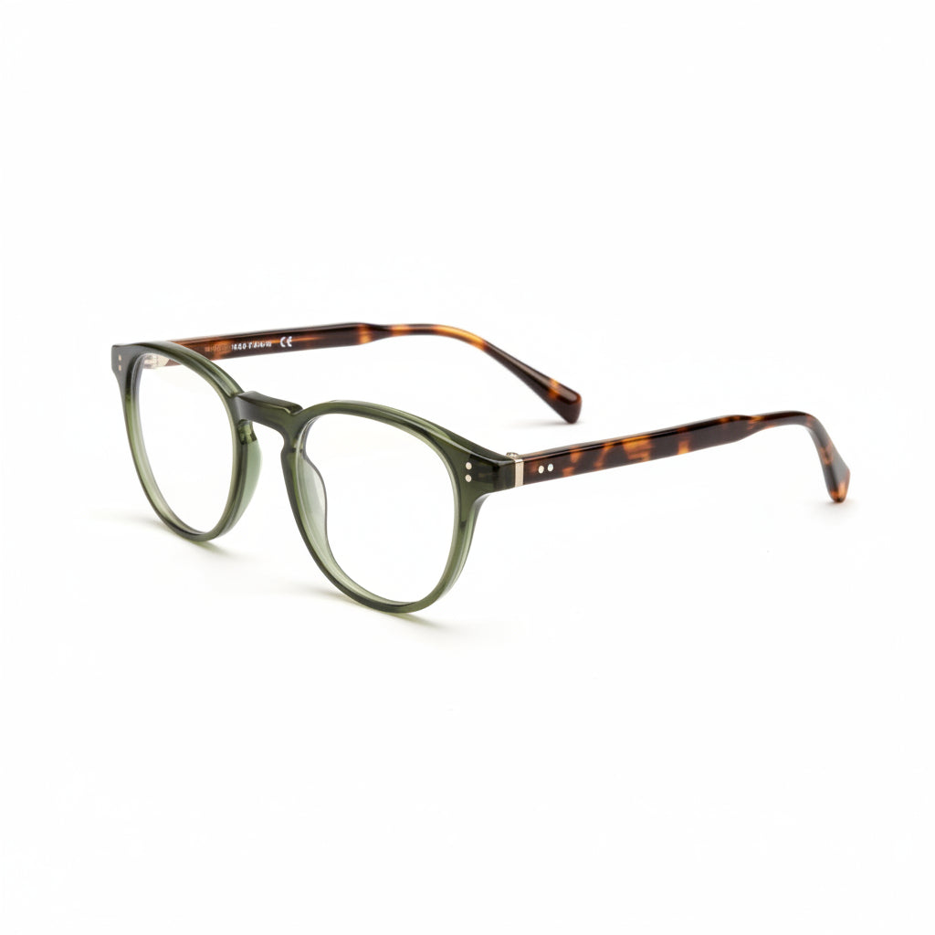 Exshaw round acetate unisex eyeglasses, front view