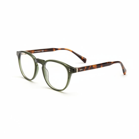 Exshaw round acetate unisex eyeglasses, front view