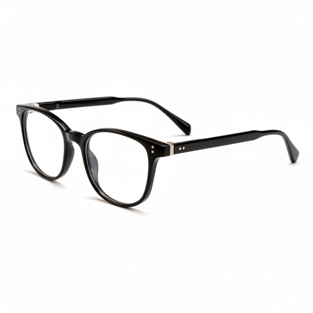 Field round acetate women's eyeglasses, front view