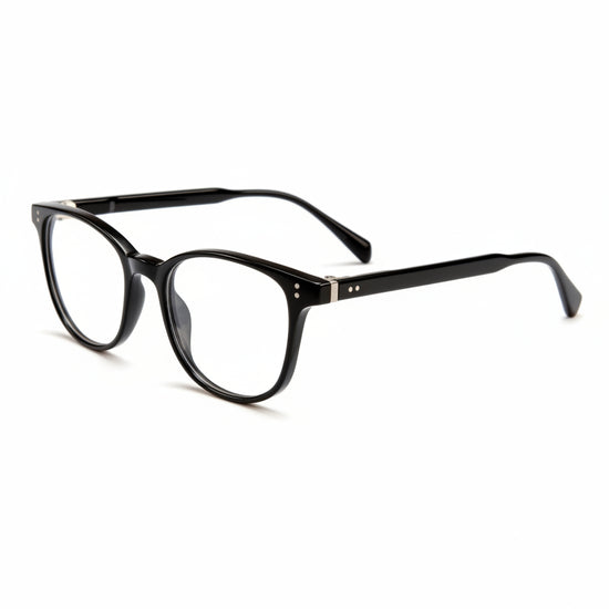 Field round acetate women's eyeglasses, front view