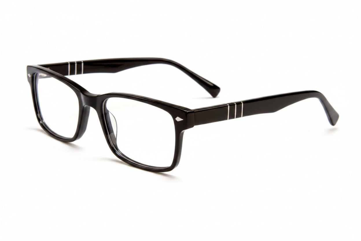Stony Plain rectangle acetate men's eyeglasses, front view