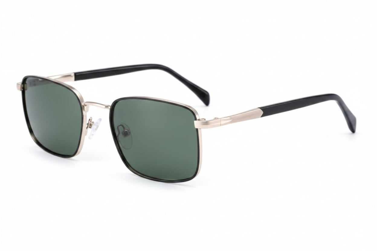 Faust rectangle stainless steel unisex eyeglasses, front view