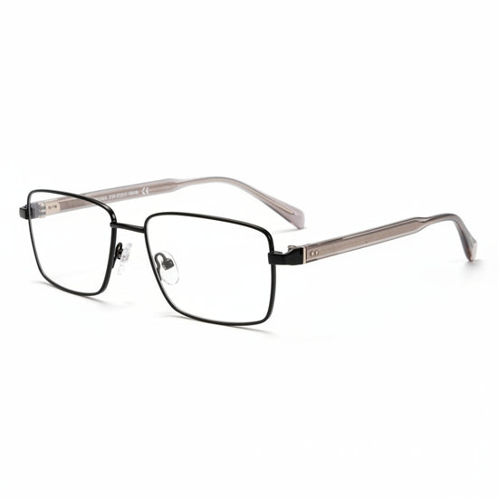 Kinuso rectangle stainless steel men's eyeglasses, front view