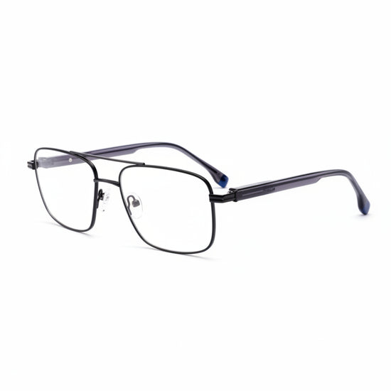 Thorsby rectangle stainless steel men's eyeglasses, front view